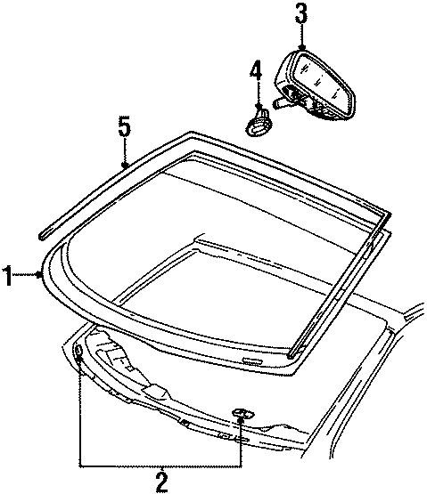 Diagram WINDSHIELD. GLASS. REVEAL MOLDINGS. for your 1997 Ford F-350  Base Cab & Chassis Fleetside 