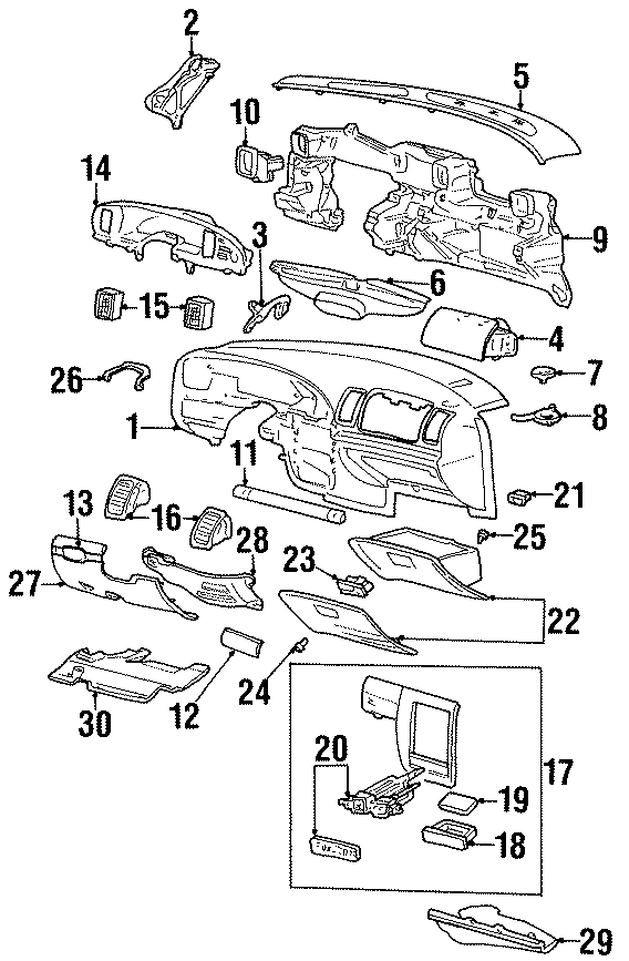 Diagram INSTRUMENT PANEL COMPONENTS. for your Ford Expedition  