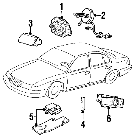 Full size assembly image of RESTRAINT SYSTEMS. AIR BAG COMPONENTS. (1/1)