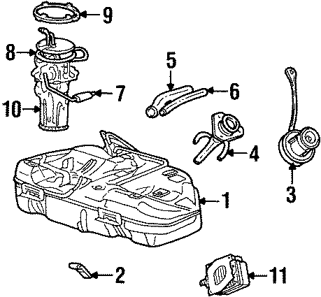 Diagram FUEL SYSTEM COMPONENTS. for your 2002 Ford F-450 Super Duty  Lariat Cab & Chassis - Crew Cab 