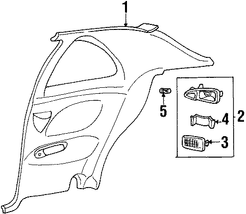 Diagram QUARTER PANEL. INTERIOR TRIM. for your 1984 Ford F-150   