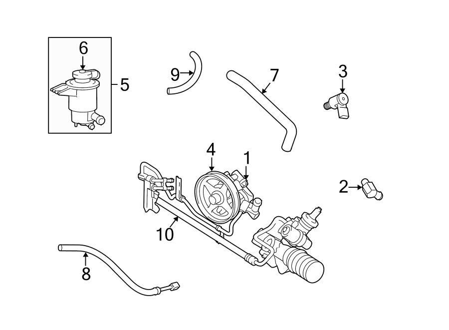 Diagram STEERING GEAR & LINKAGE. PUMP & HOSES. for your 2022 Lincoln Navigator   