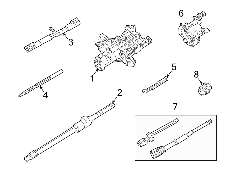 Diagram STEERING COLUMN ASSEMBLY. for your Ford