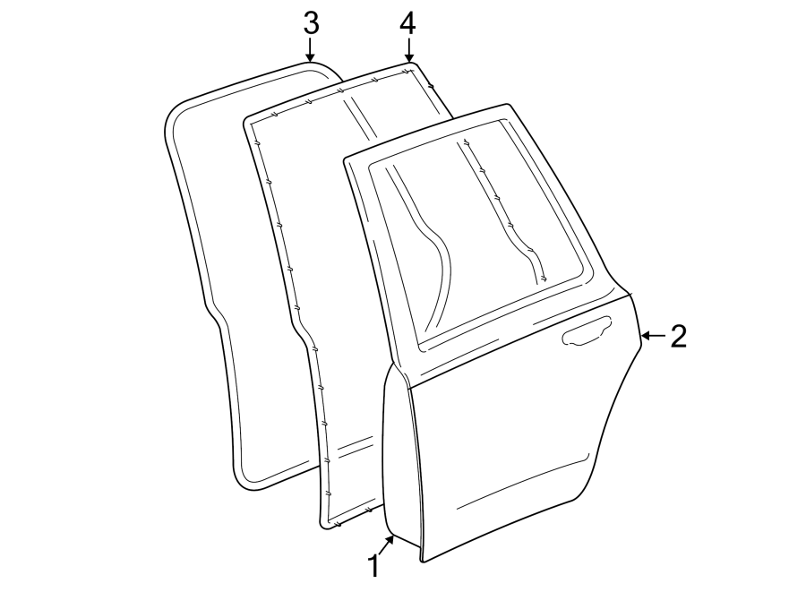 Full size assembly image of REAR DOOR. DOOR & COMPONENTS. (1/1)