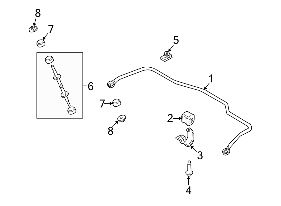 Diagram REAR SUSPENSION. STABILIZER BAR & COMPONENTS. for your 2016 Lincoln MKZ   