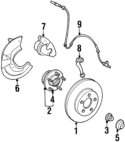 Diagram FRONT SUSPENSION. BRAKE COMPONENTS. for your 2011 Ford Fusion   