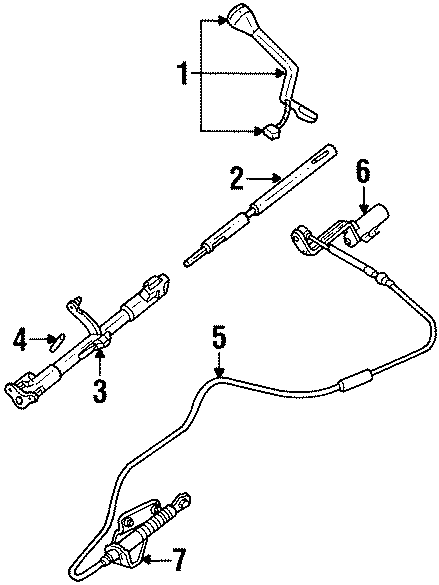 Diagram STEERING COLUMN. TRANSMISSION SHIFT LEVER. for your Lincoln