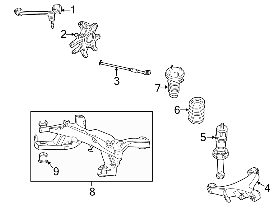 Diagram REAR SUSPENSION. SUSPENSION COMPONENTS. for your 2015 Ford Fusion   