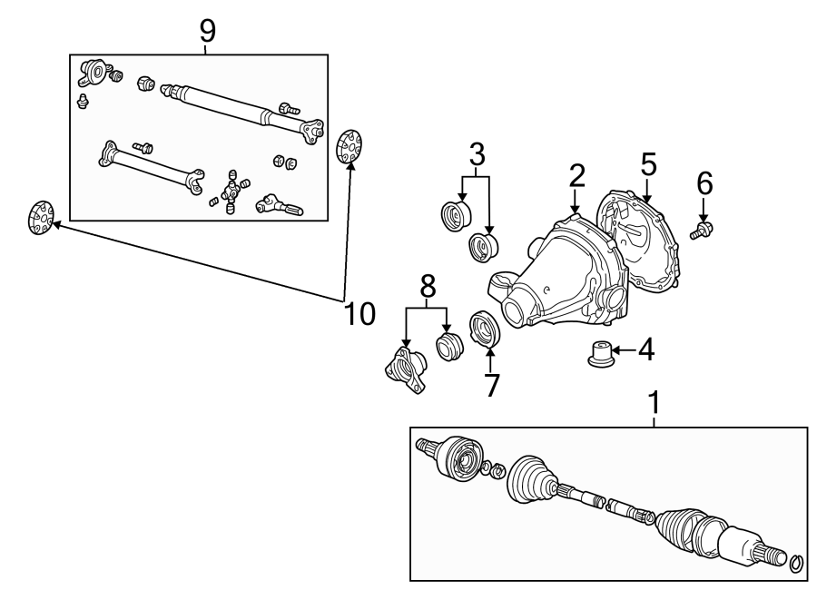 Diagram REAR SUSPENSION. AXLE COMPONENTS. for your 1997 Ford F-150   