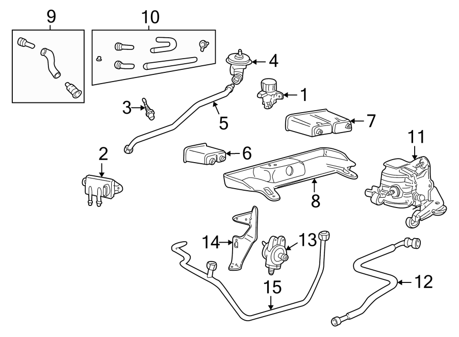 Diagram EMISSION SYSTEM. EMISSION COMPONENTS. for your 2005 Mercury Monterey   