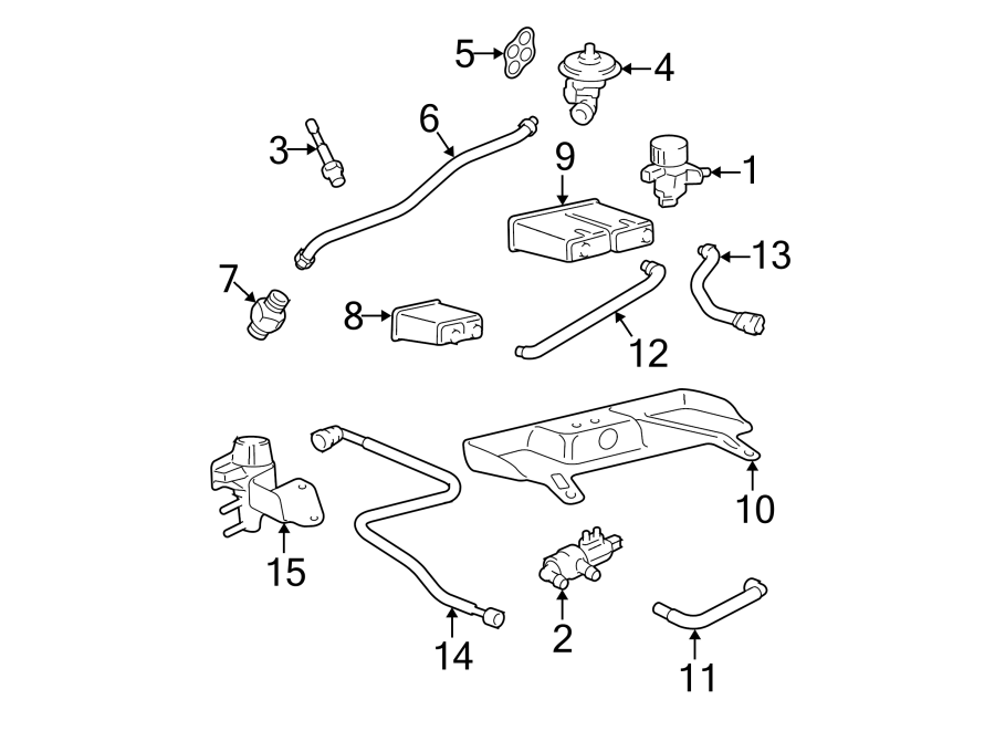 Diagram EMISSION SYSTEM. EMISSION COMPONENTS. for your 2002 Ford F-450 Super Duty   