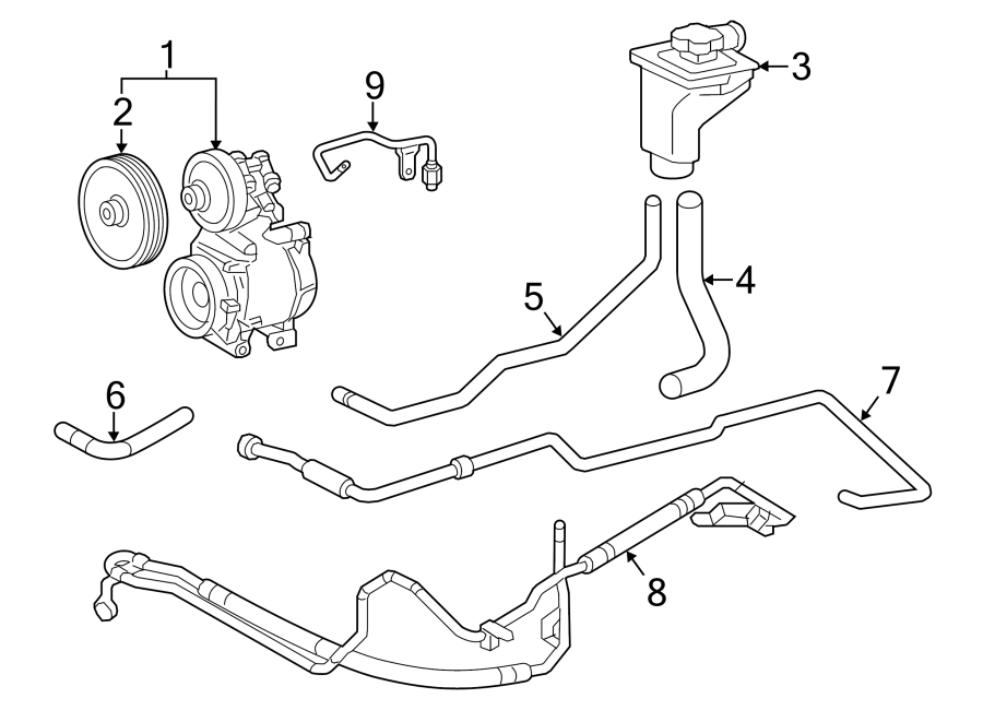 Diagram STEERING GEAR & LINKAGE. PUMP & HOSES. for your 2013 Ford F-150 5.0L V8 FLEX A/T 4WD Lariat Extended Cab Pickup Fleetside 