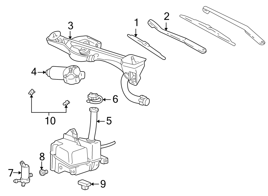 Diagram WINDSHIELD. WIPER & WASHER COMPONENTS. for your Ford F-150  