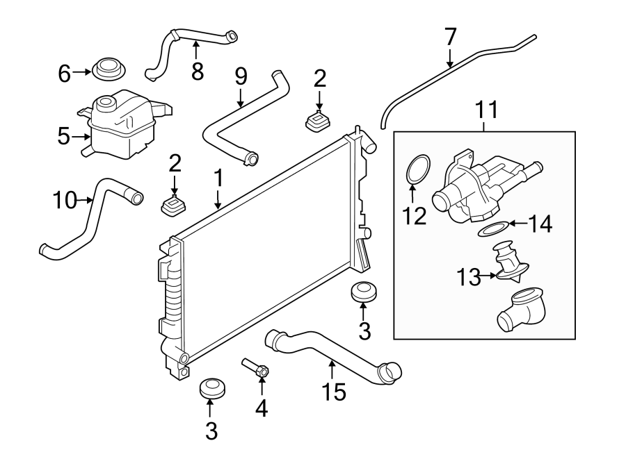 Diagram RADIATOR & COMPONENTS. for your 2003 Ford Explorer   