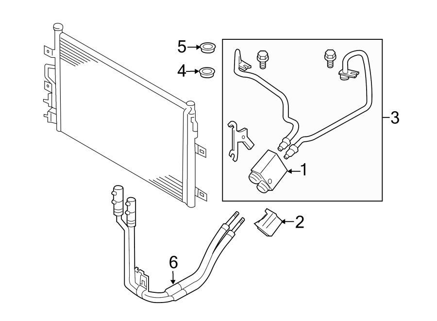 Diagram TRANS OIL COOLER. for your 2013 Ford F-150 5.0L V8 FLEX A/T RWD King Ranch Crew Cab Pickup Fleetside 