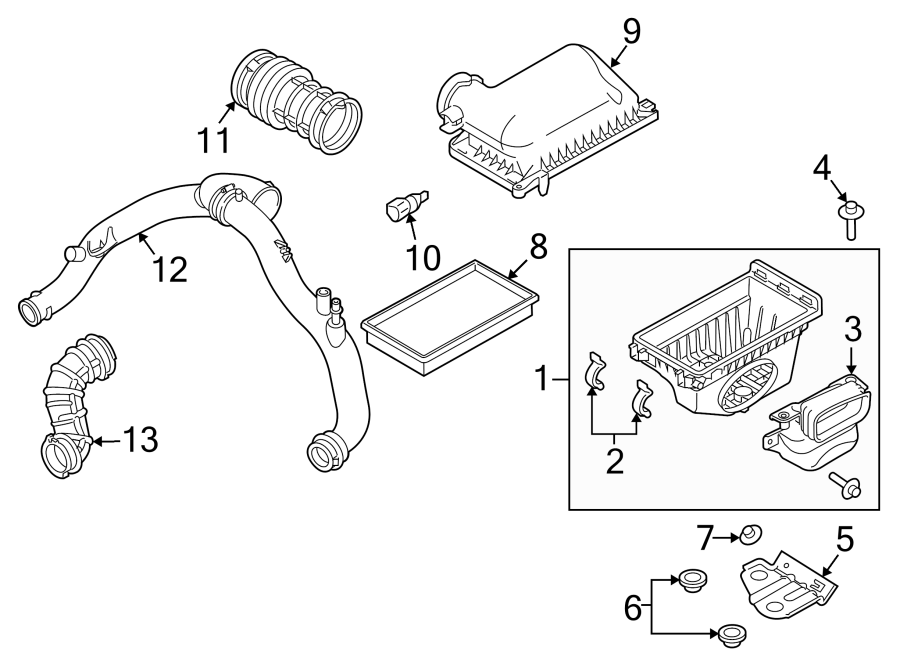 Diagram ENGINE / TRANSAXLE. AIR INTAKE. for your 2020 Ford F-150 3.5L EcoBoost V6 A/T RWD XL Standard Cab Pickup Fleetside 