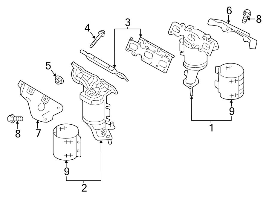 Diagram Exhaust system. Manifold. for your 2014 Lincoln MKZ Base Sedan  