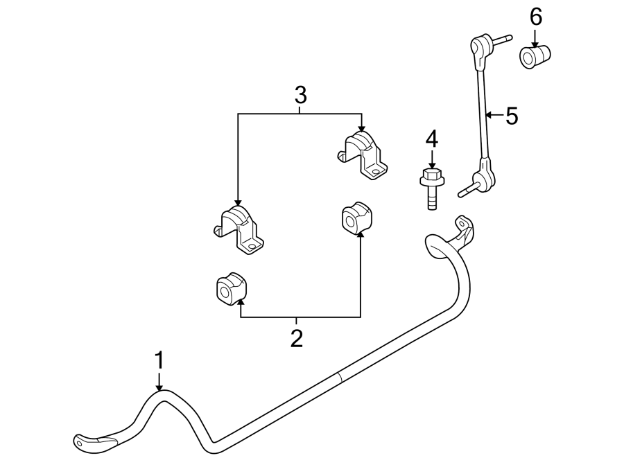 Diagram FRONT SUSPENSION. STABILIZER BAR & COMPONENTS. for your 2005 Ford F-550 Super Duty   