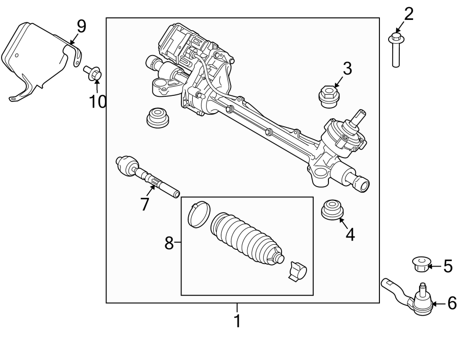 Diagram STEERING GEAR & LINKAGE. for your 2010 Lincoln MKZ   