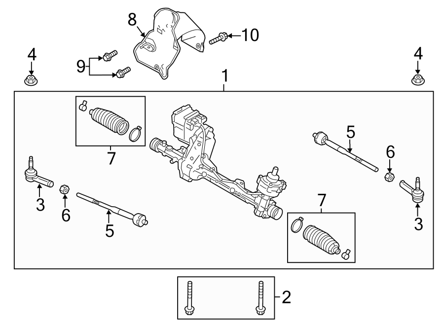 Diagram STEERING GEAR & LINKAGE. for your 2020 Lincoln MKZ   