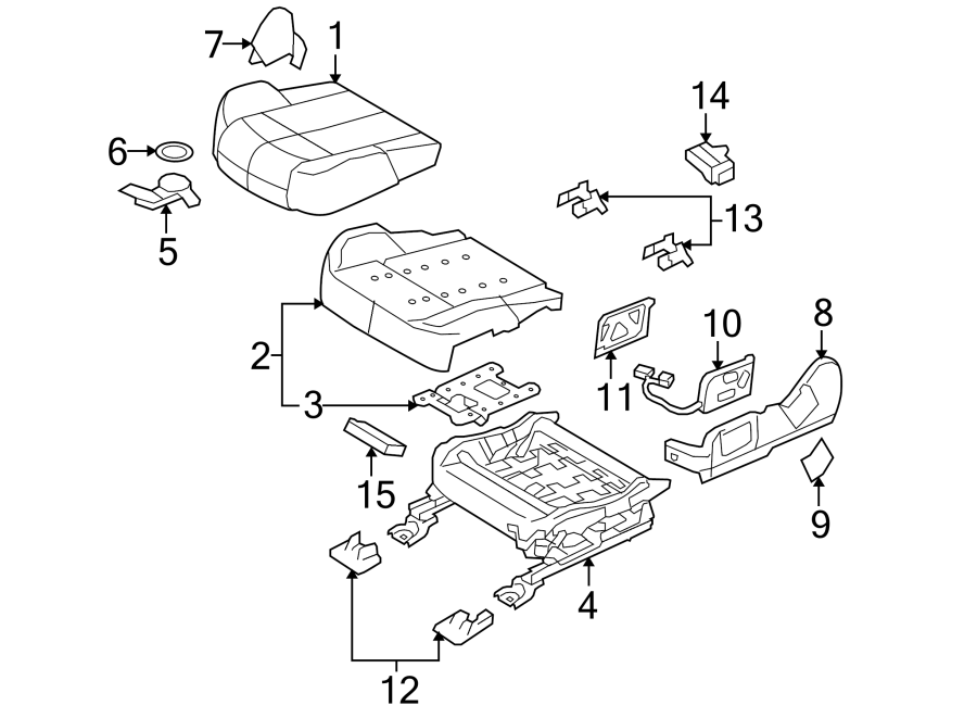 Diagram SEATS & TRACKS. FRONT SEAT COMPONENTS. for your 2007 Ford Expedition   