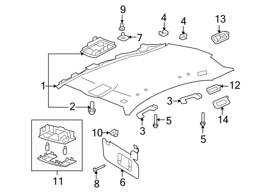 Diagram INTERIOR TRIM. for your 2003 Ford F-150 5.4L Triton V8 CNG M/T RWD XLT Crew Cab Pickup Stepside 