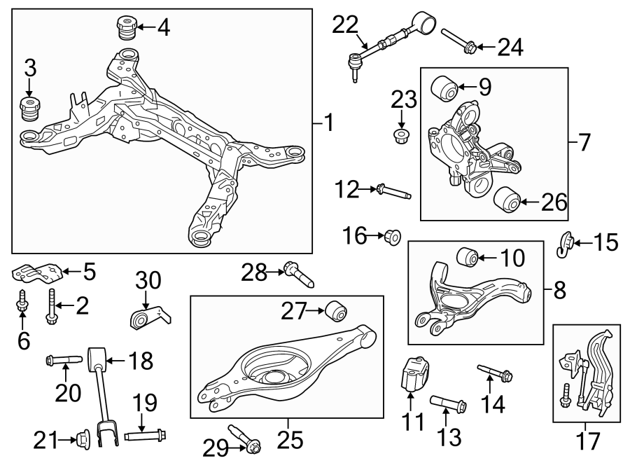 Diagram REAR SUSPENSION. SUSPENSION COMPONENTS. for your Lincoln