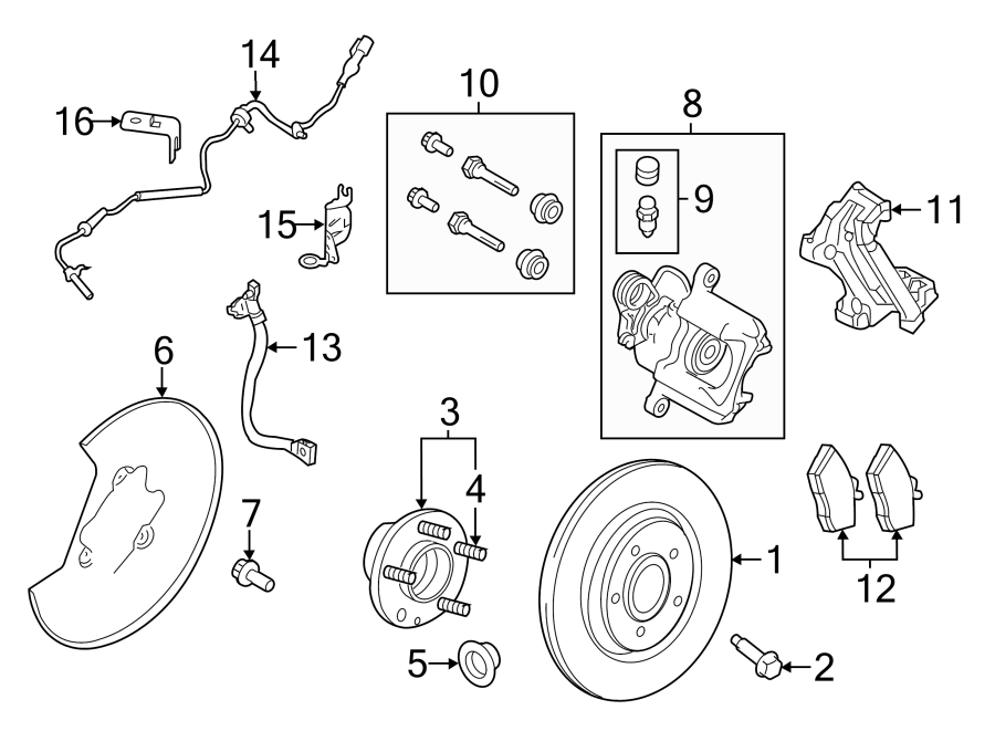 Diagram REAR SUSPENSION. BRAKE COMPONENTS. for your 2021 Ford F-150  XL Crew Cab Pickup Fleetside 