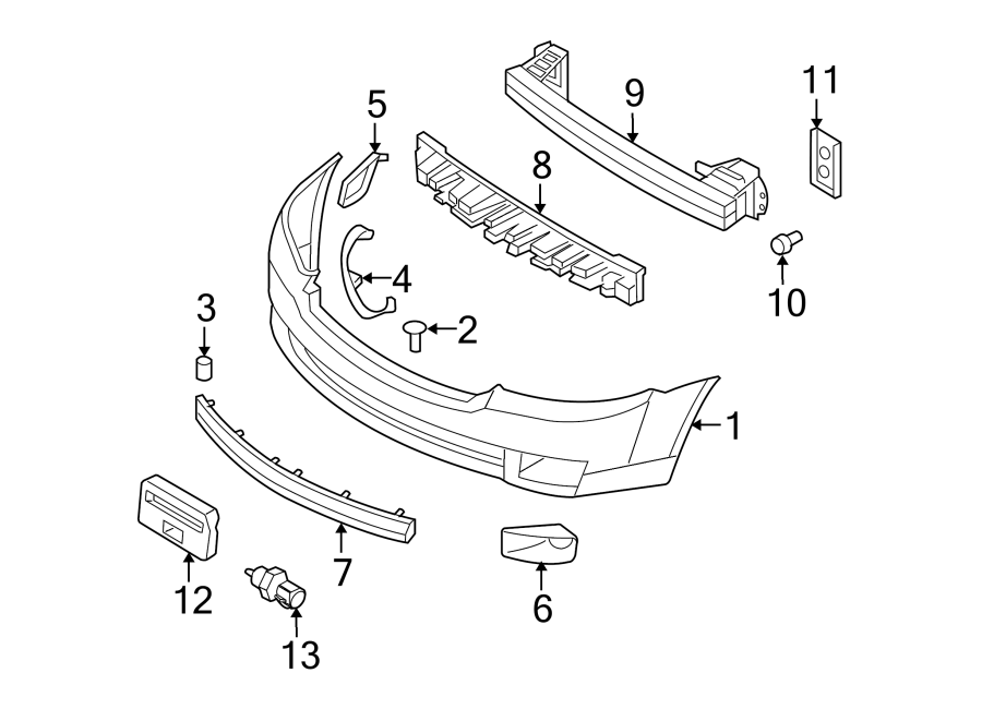 Diagram FRONT BUMPER. BUMPER & COMPONENTS. for your 2008 Lincoln MKZ   