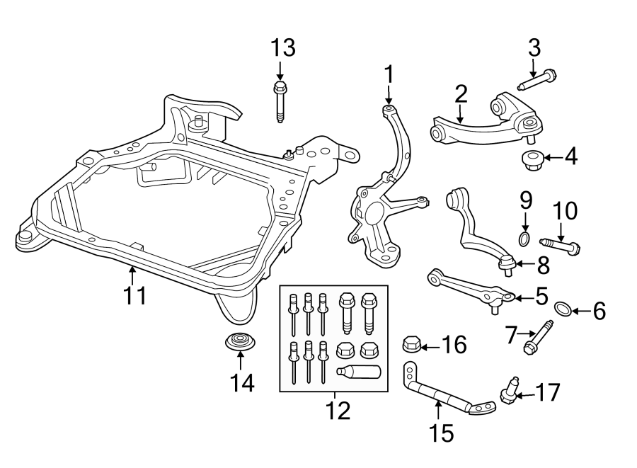 Diagram FRONT SUSPENSION. SUSPENSION COMPONENTS. for your 2016 Lincoln MKZ   