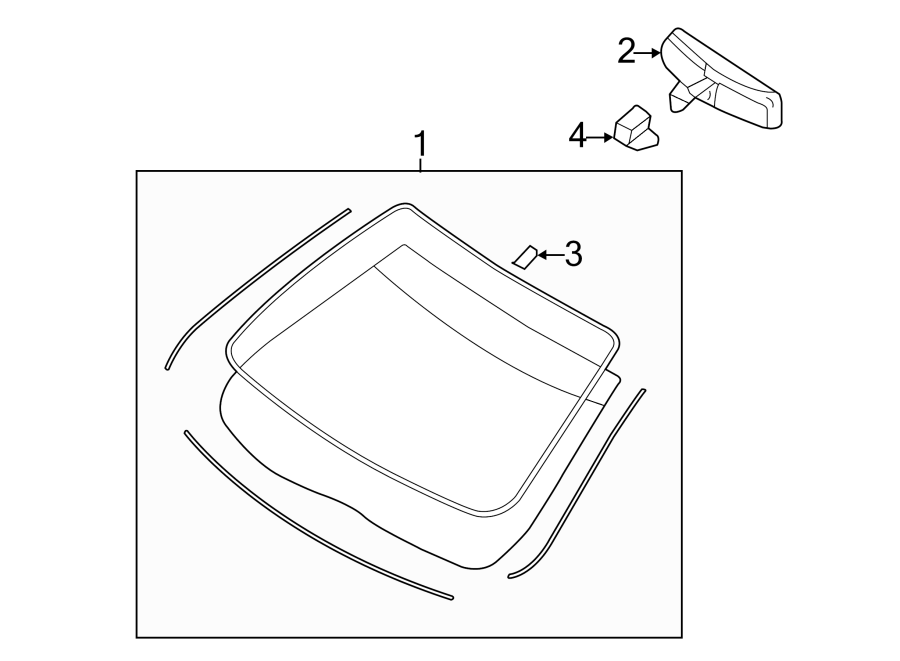 Diagram WINDSHIELD. GLASS. for your 2024 Ford Escape   