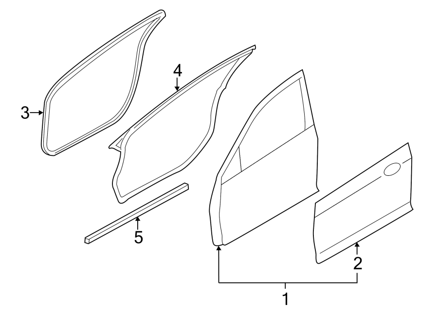 Diagram FRONT DOOR. DOOR & COMPONENTS. for your Ford F-150  