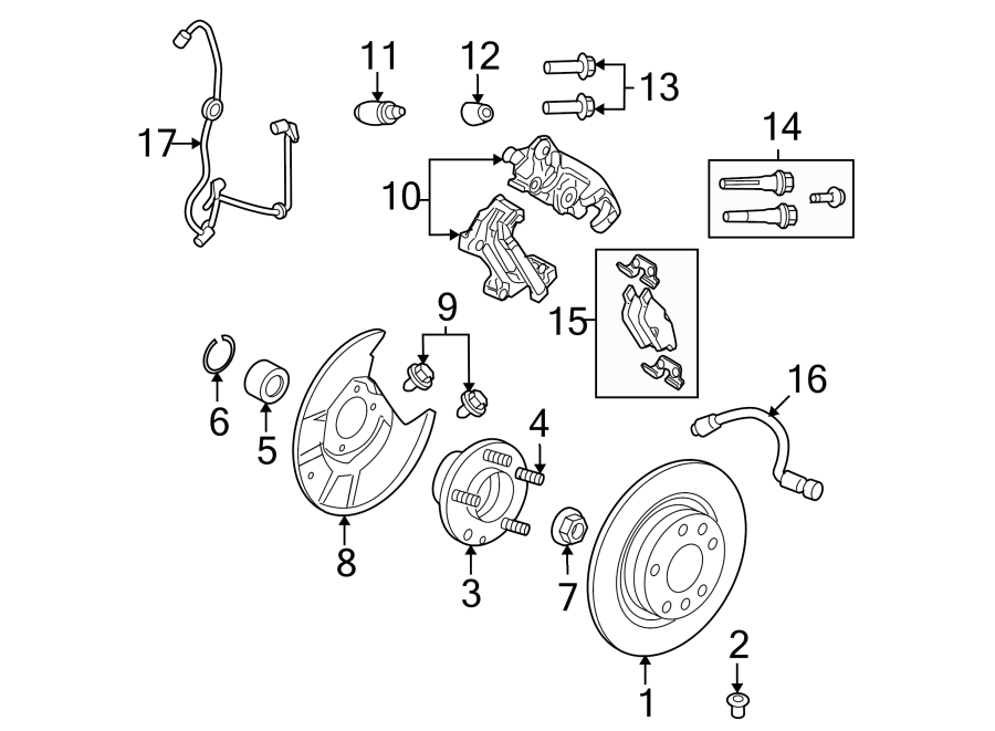 Diagram REAR SUSPENSION. BRAKE COMPONENTS. for your 2007 Lincoln MKZ Base Sedan  