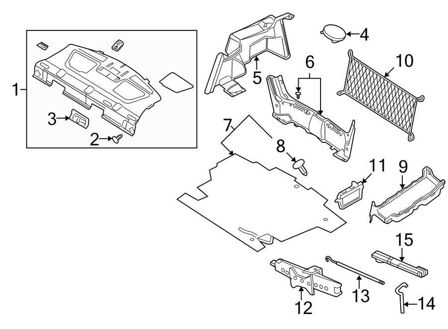 Diagram REAR BODY & FLOOR. INTERIOR TRIM. for your 2008 Ford Fusion   