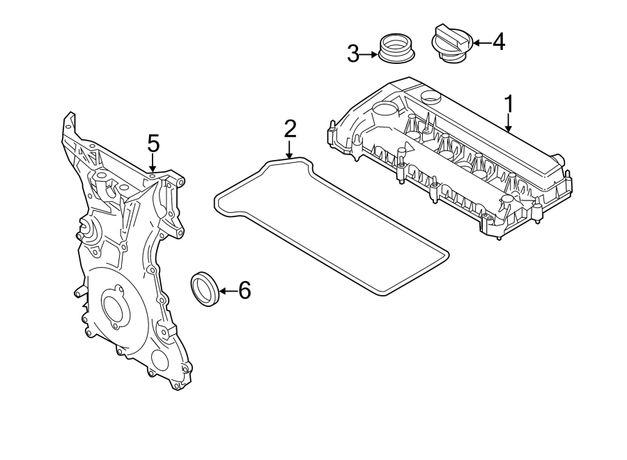 Diagram ENGINE / TRANSAXLE. VALVE & TIMING COVERS. for your 1999 Ford F-150 4.2L Triton V6 A/T RWD Base Extended Cab Pickup Fleetside 