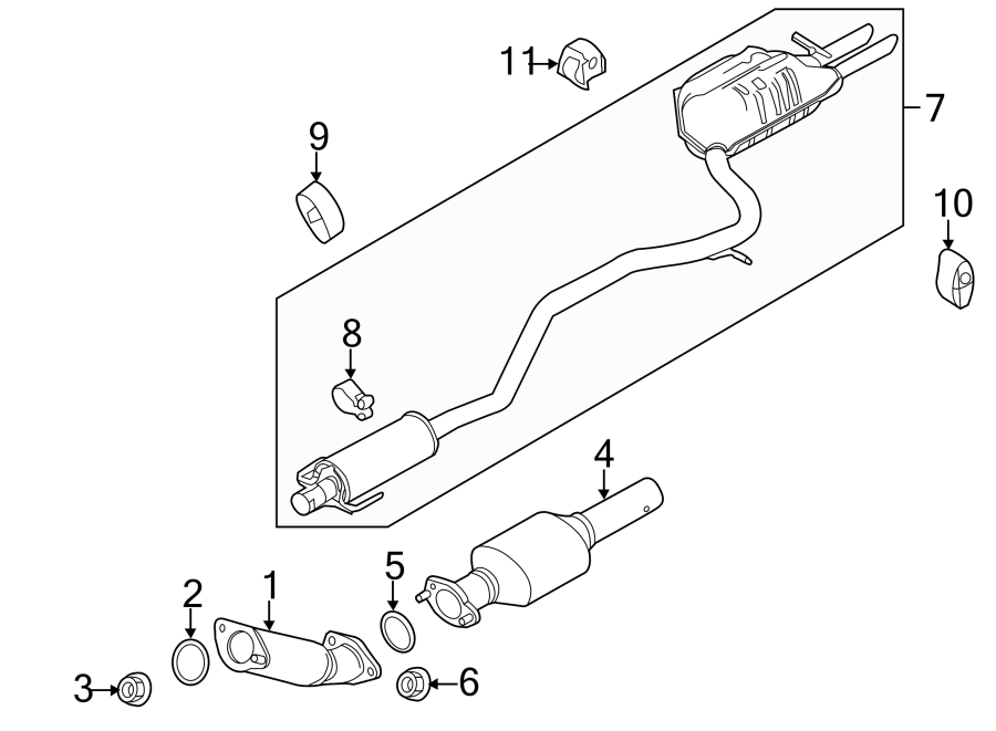 Diagram EXHAUST SYSTEM. EXHAUST COMPONENTS. for your Lincoln MKZ  