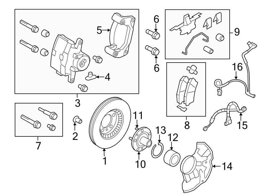 Diagram FRONT SUSPENSION. BRAKE COMPONENTS. for your Lincoln MKZ  