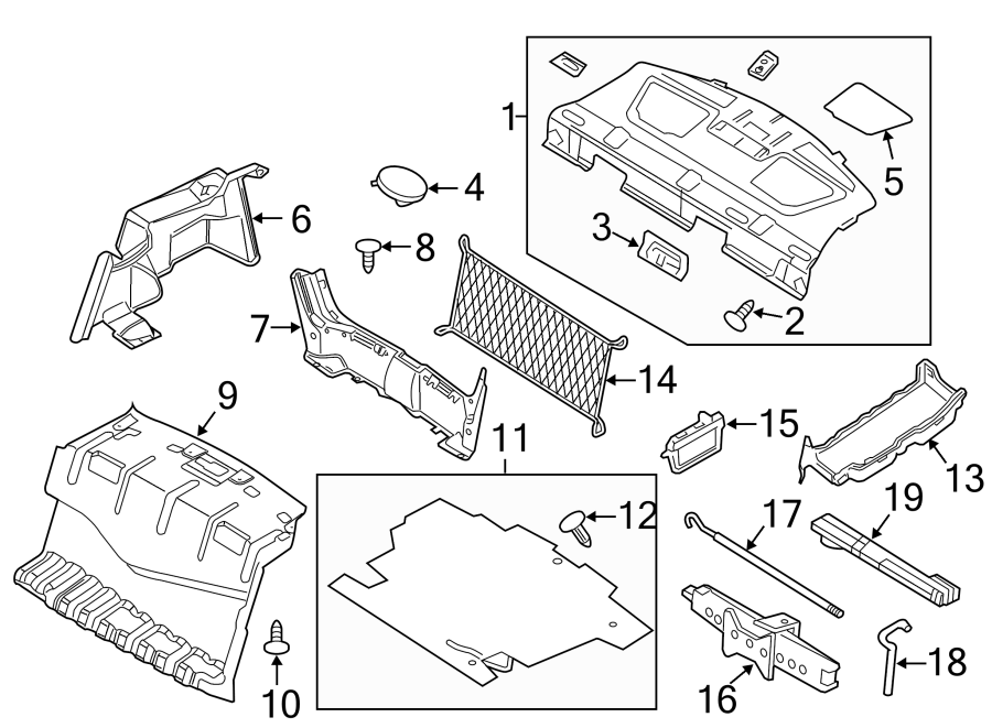 Diagram REAR BODY & FLOOR. INTERIOR TRIM. for your Lincoln MKZ  