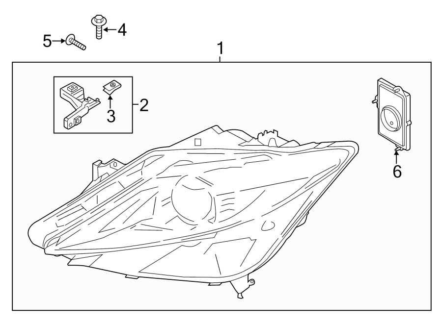 Diagram FRONT LAMPS. HEADLAMP COMPONENTS. for your 2016 Lincoln MKZ Black Label Sedan  