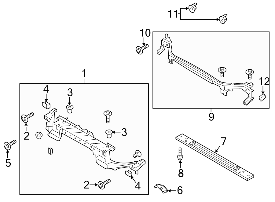 Diagram RADIATOR SUPPORT. for your 2016 Lincoln MKZ Black Label Sedan  