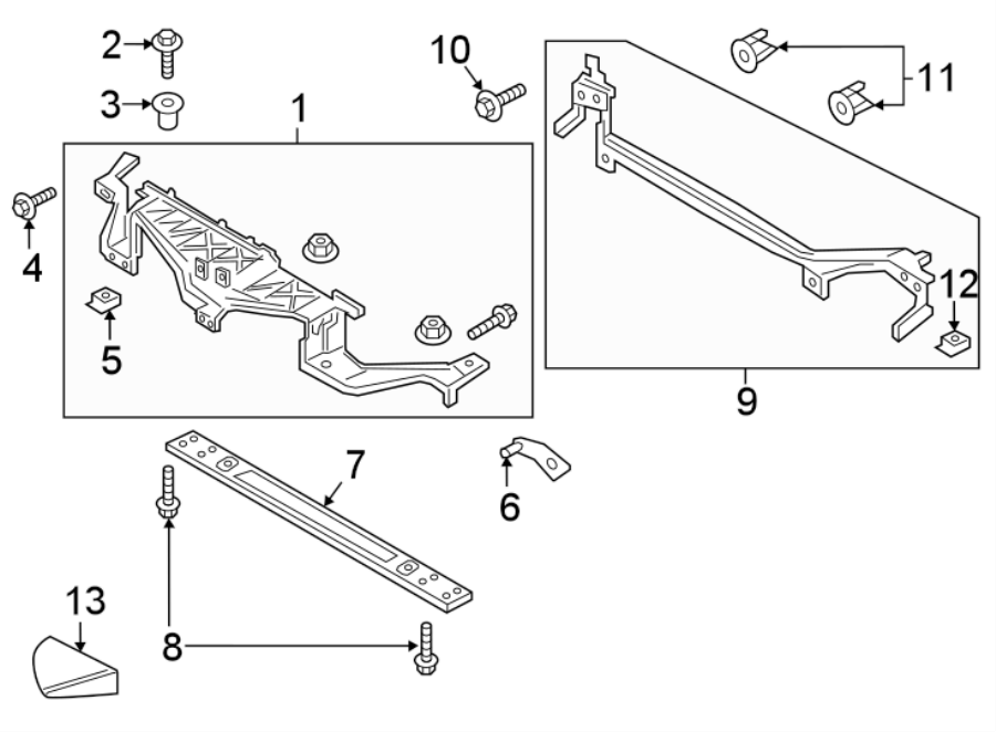 Diagram RADIATOR SUPPORT. for your 2019 Lincoln MKZ   