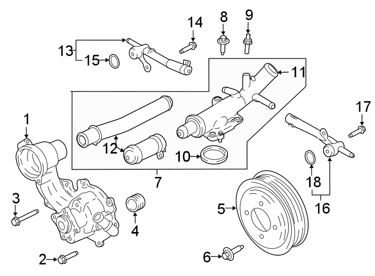 Diagram WATER PUMP. for your 2008 Lincoln MKZ   