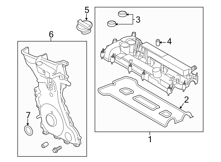 Diagram ENGINE / TRANSAXLE. VALVE & TIMING COVERS. for your Lincoln MKZ  