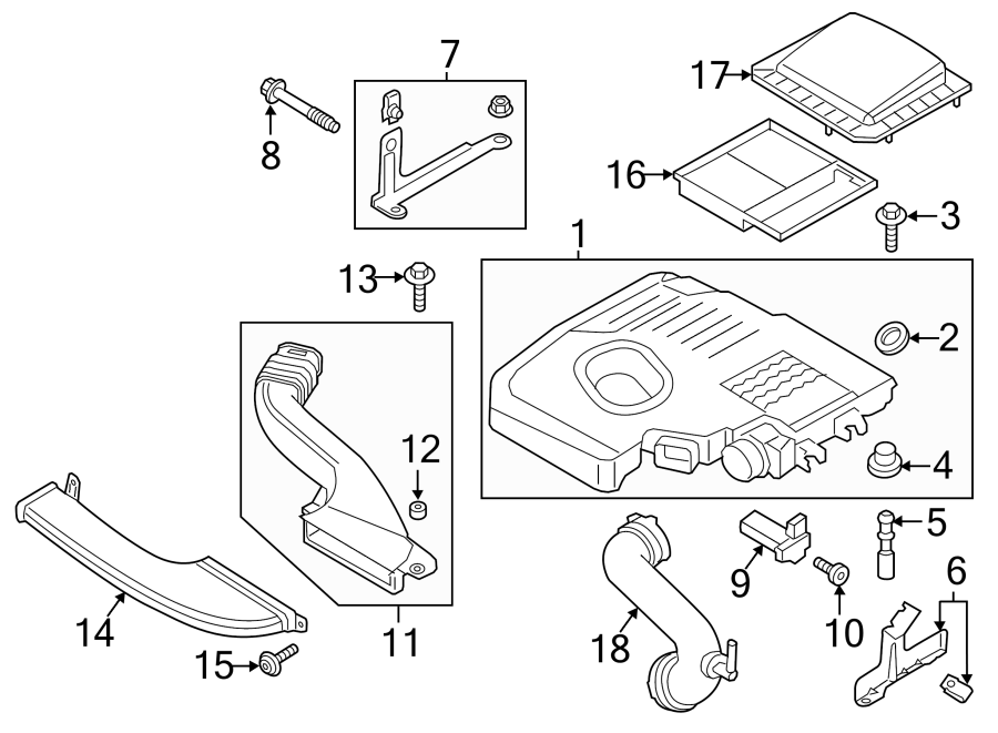 Diagram ENGINE / TRANSAXLE. AIR INTAKE. for your 2011 Lincoln MKZ   