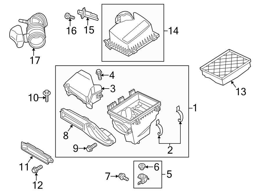 Diagram ENGINE / TRANSAXLE. AIR INTAKE. for your 2011 Lincoln MKZ   