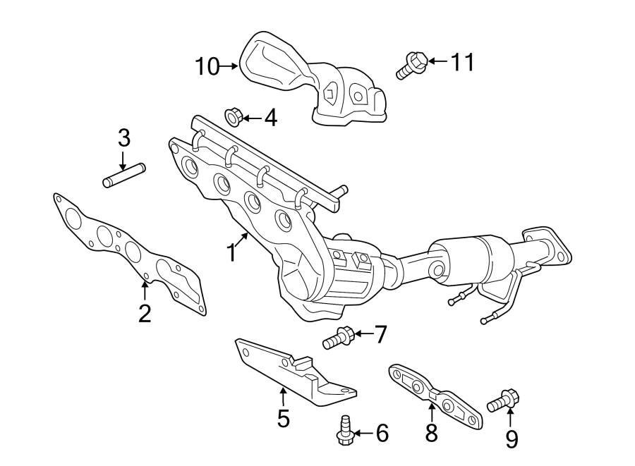 Diagram EXHAUST SYSTEM. MANIFOLD. for your 2014 Lincoln MKZ   