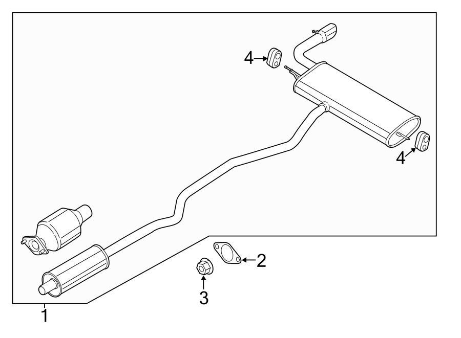 Diagram EXHAUST SYSTEM. EXHAUST COMPONENTS. for your 2021 Ford Bronco Sport   