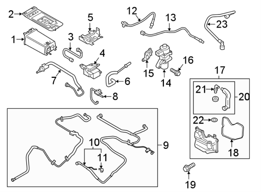 Diagram EMISSION SYSTEM. EMISSION COMPONENTS. for your 2014 Lincoln MKZ Base Sedan 2.0L EcoBoost A/T FWD 