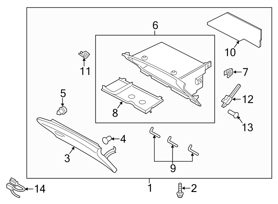 Diagram INSTRUMENT PANEL. GLOVE BOX. for your 2016 Ford F-150 2.7L EcoBoost V6 A/T 4WD XL Standard Cab Pickup Fleetside 