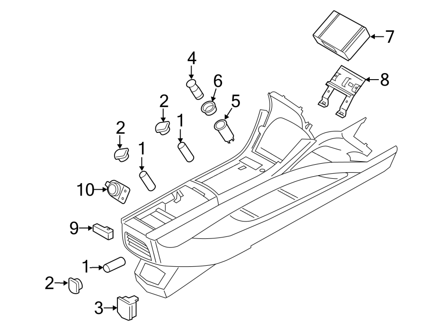 Diagram CONSOLE. for your 2014 Ford F-150 5.0L V8 FLEX A/T RWD XLT Extended Cab Pickup Fleetside 